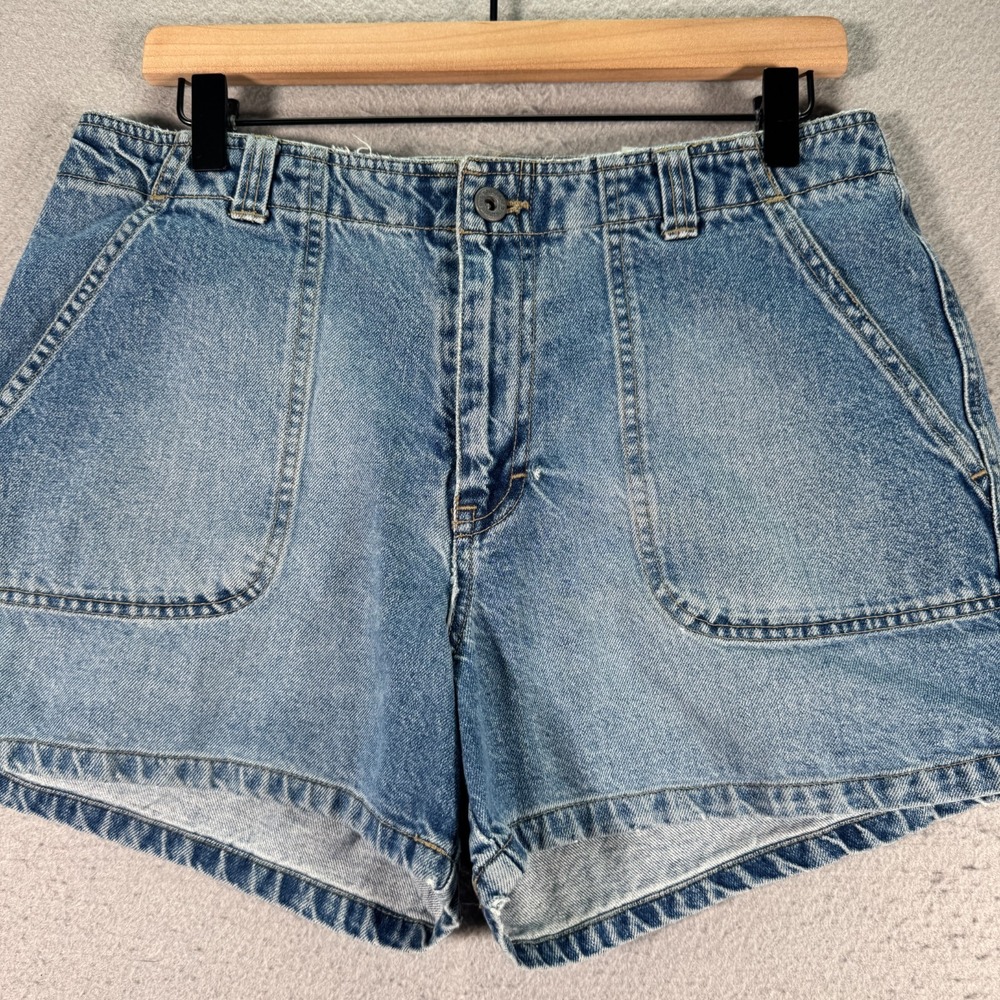 Vintage Unionbay Jean Shorts Womens 11 Blue Lightwash‎ Highwaist Flap Pocket 3"
